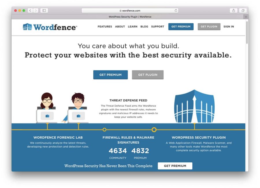 Wordfence security plugin