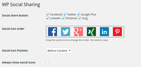 WP Social Sharing