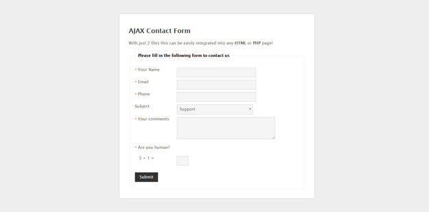 AJAX Contact Form