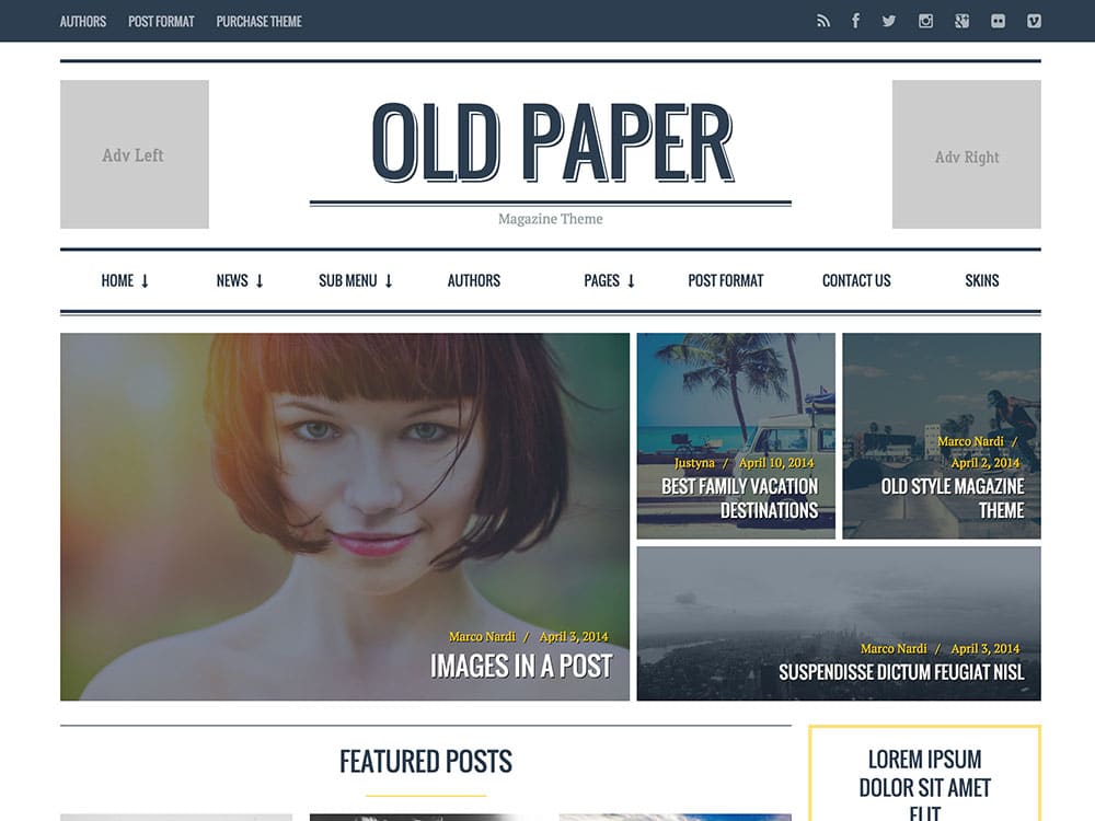 oldpaper-magazine-theme