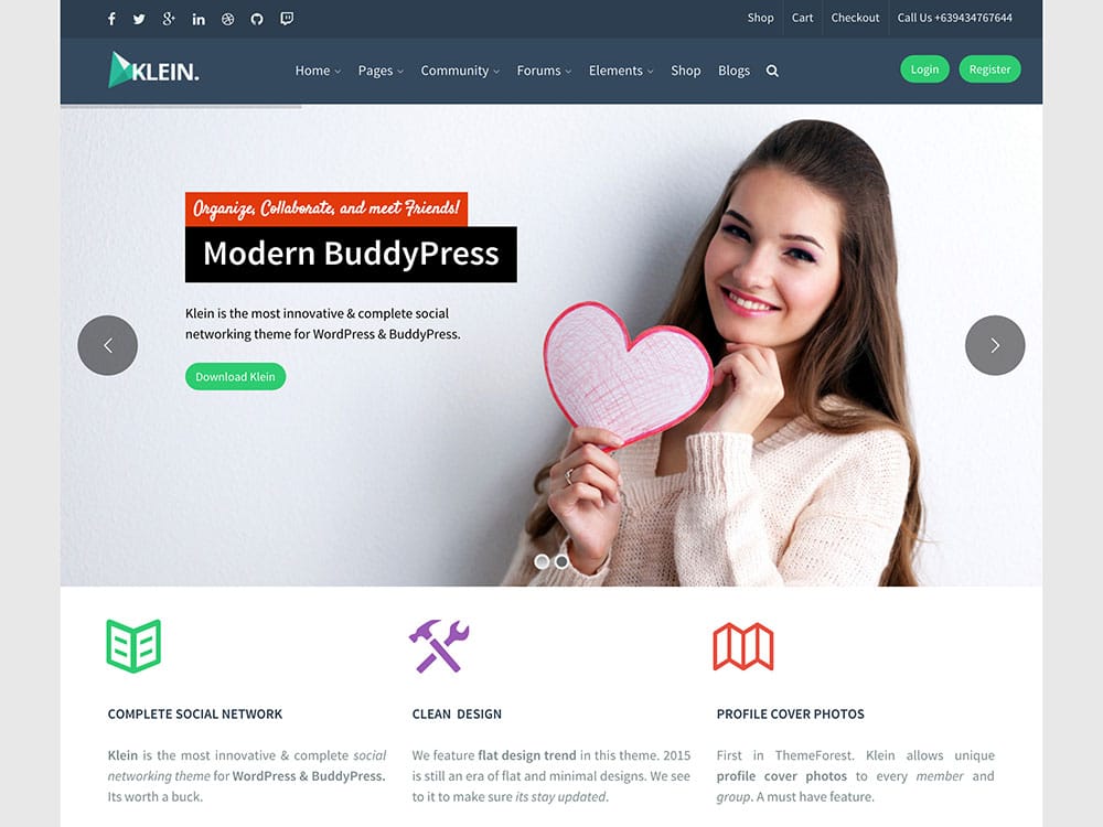 klein-social-networking-buddypress-theme