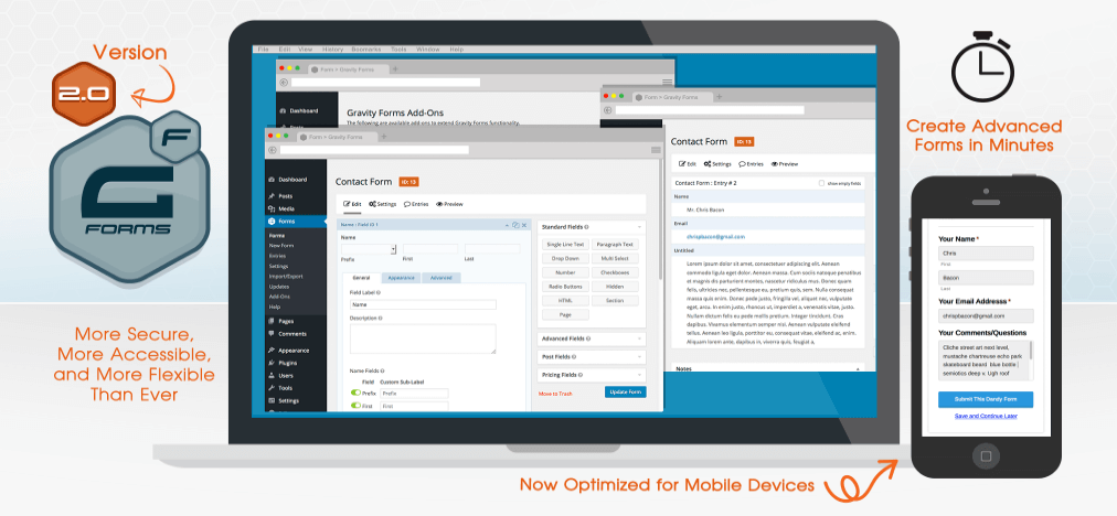 Gravity Forms Contact Form Builder and Lead Data Management Plugin For WordPress