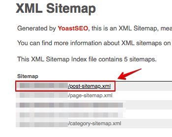 Yoast - post sitemap