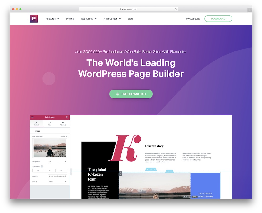 elementor wordpress page builder plugin