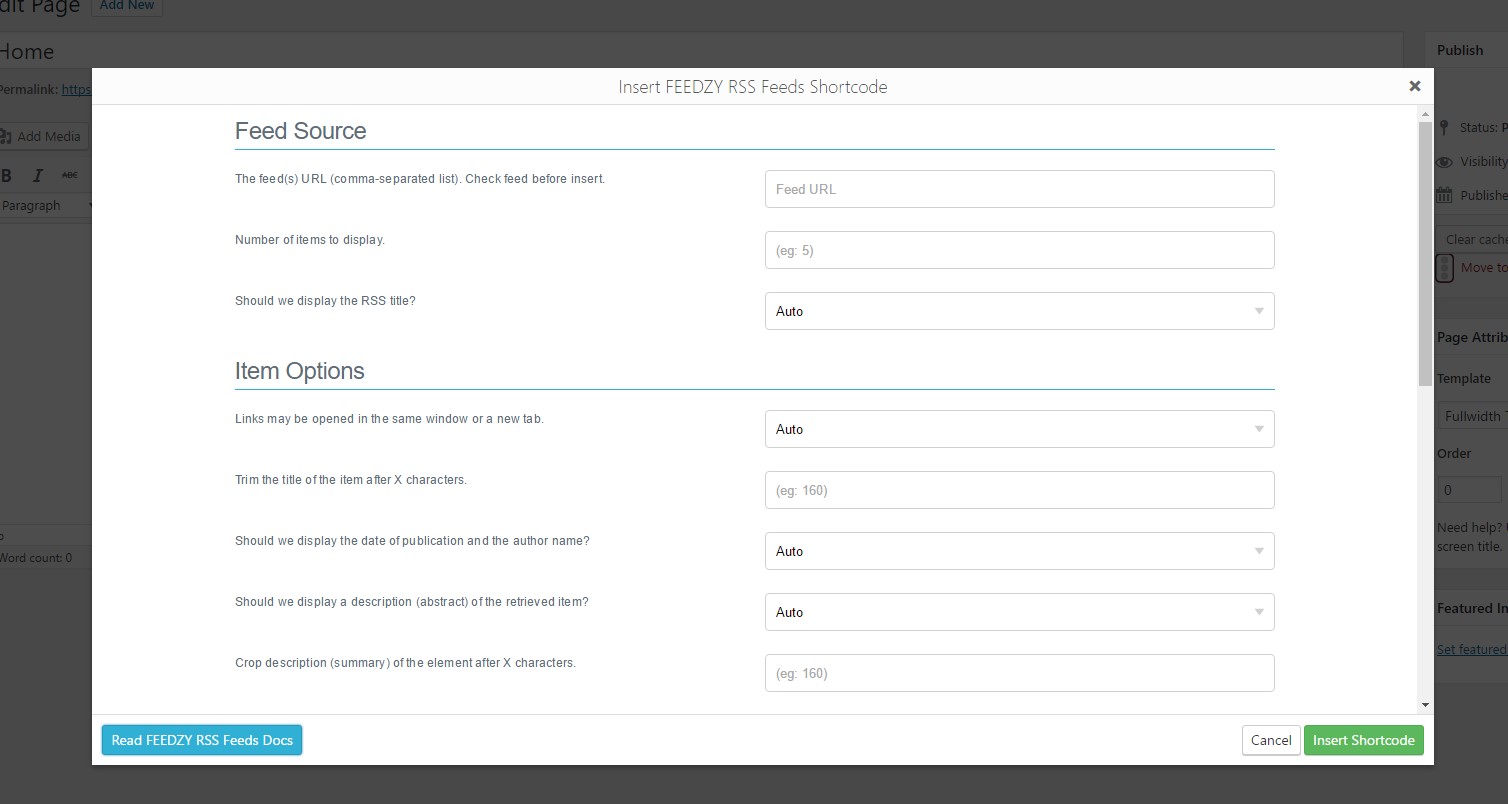 wordpress rss feed reader