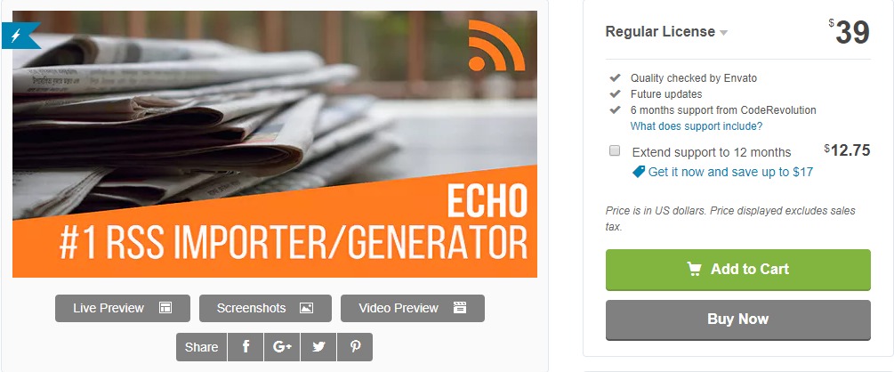 Echo RSS Feed Post Generator Plugin for WordPress