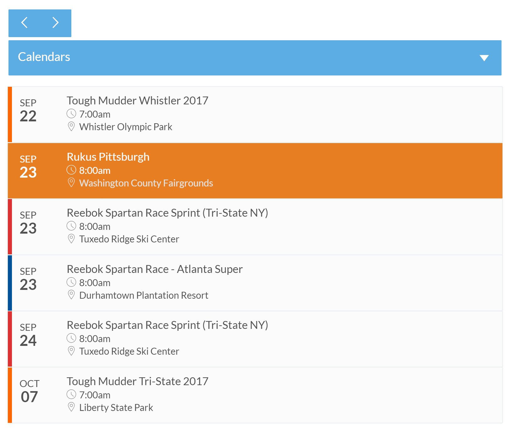 Accordion Schedule View