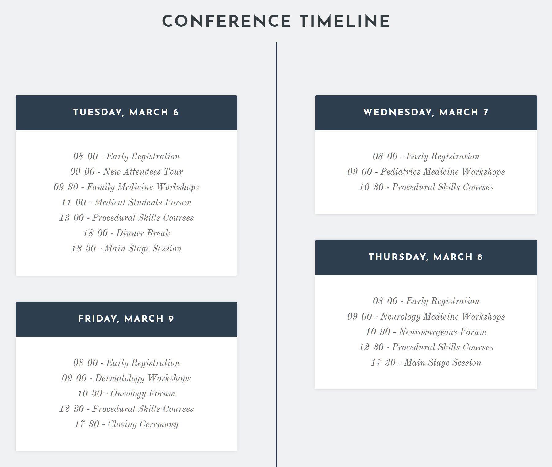 Conference Timeline