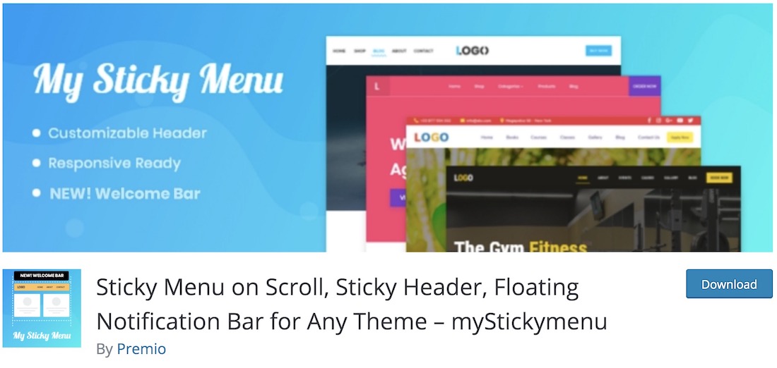 my sticky menu wordpress plugin