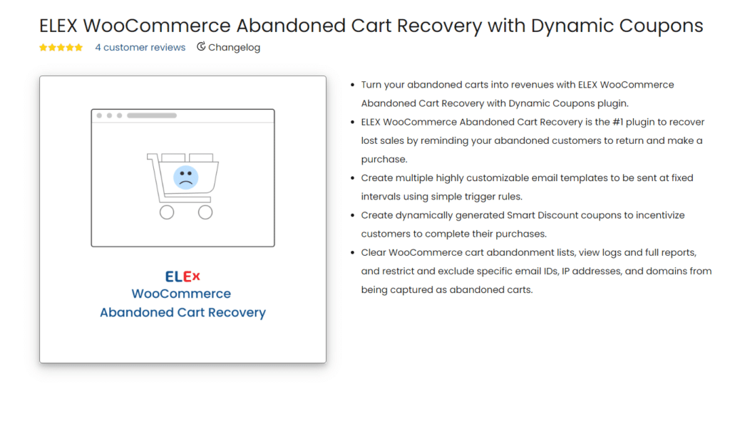 ELEX WooCommerce Abandoned Cart Recovery with Dynamic Coupons