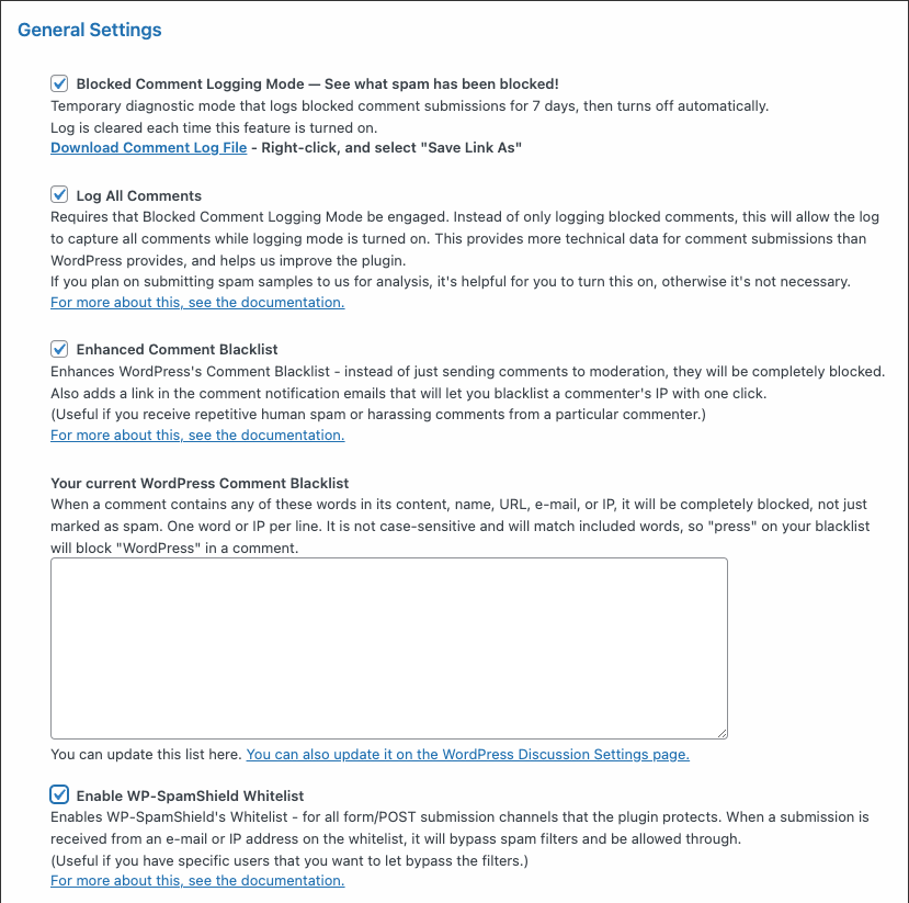 WP-spamshield-settings
