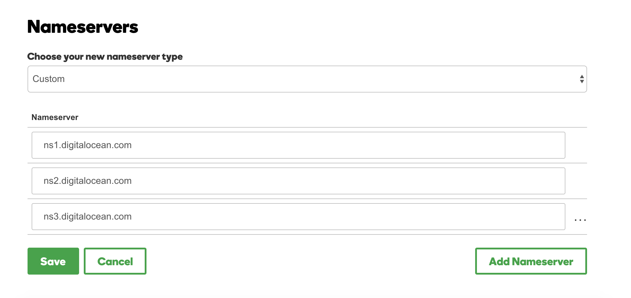 Manage Nameservers