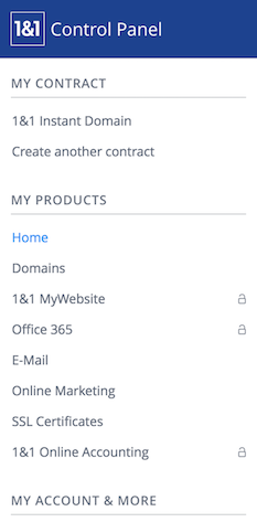 1&1 Domain Page