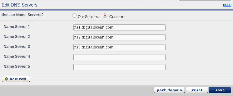 Add Nameservers