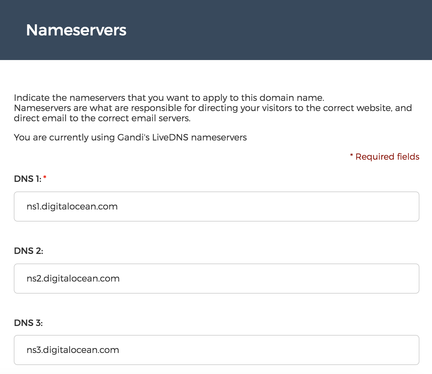 Add Nameservers