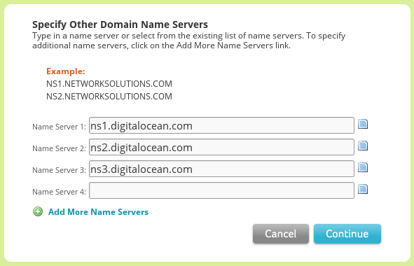Add Nameservers