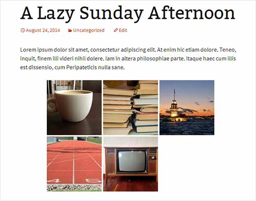 A custom gallery post type added into a WordPress post A custom gallery post type added into a WordPress post