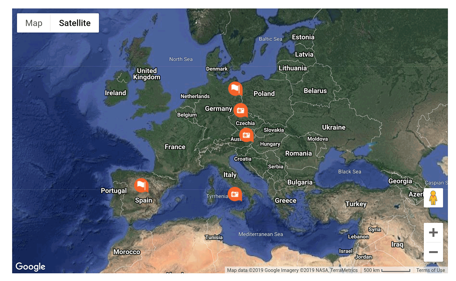 A Map Created With 10Web Google Maps
