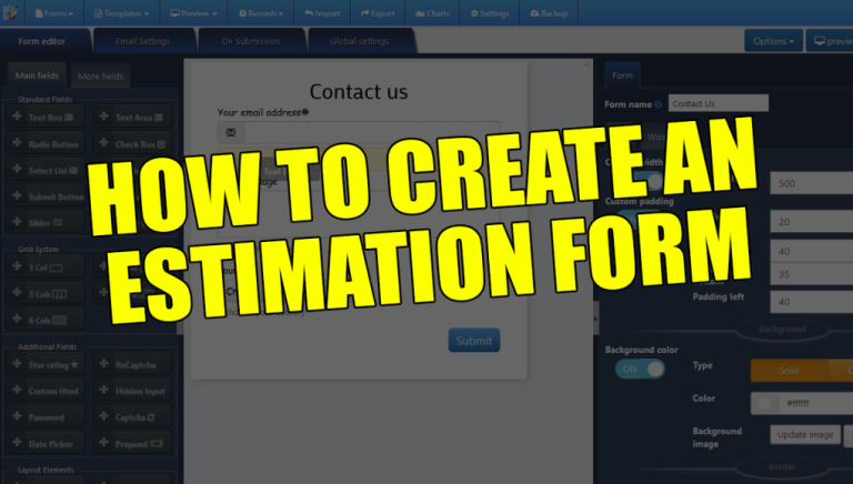 Creating an Efficient Estimation Form with ZIGAFORM: A Step-by-Step Guide