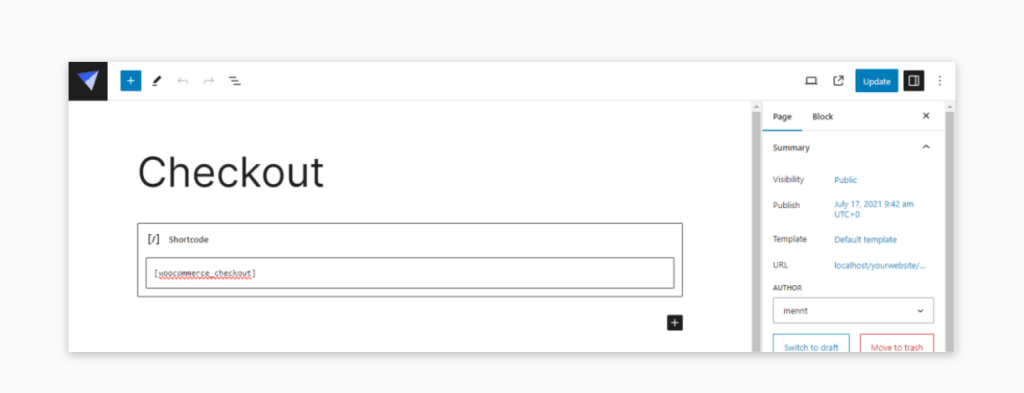 Old checkout shortcode.